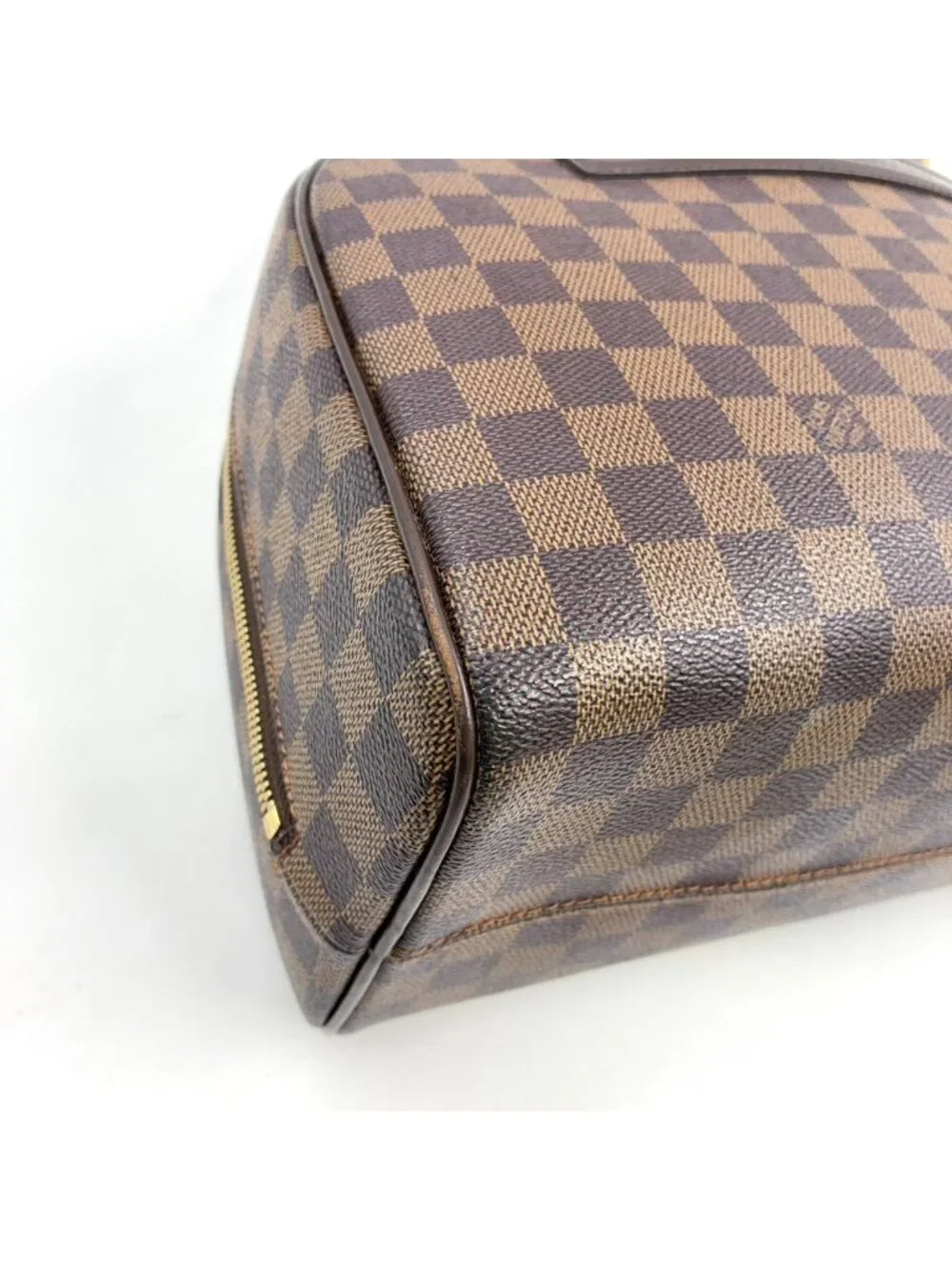 Louis Vuitton Nolita Damier Ebene Leather Brown Handbag Gold